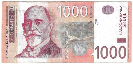 Srbsko 1000 dinara 2014 stav F	